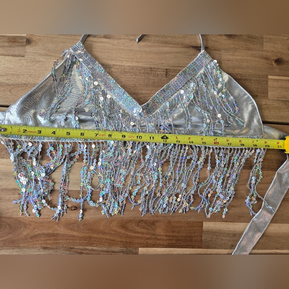 Source Unknown Silver Sequin Fringe Two-Piece Set - Picture 13 of 16